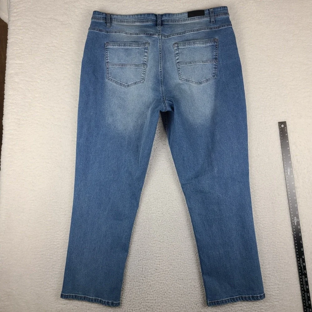 Kenneth Cole Jeans Mens 42x30‎ Blue Athletic Fit Light Wash Denim *